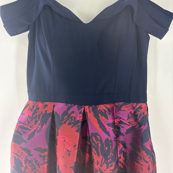 Morgan & Co. Off the Shoulder Jersey Jacquard Party Dress Size 11/12 - Picture 7 of 12